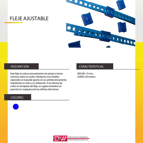 Imagen 4 de 8 de Fleje Ajustable Manual Rollo 60mts Dw