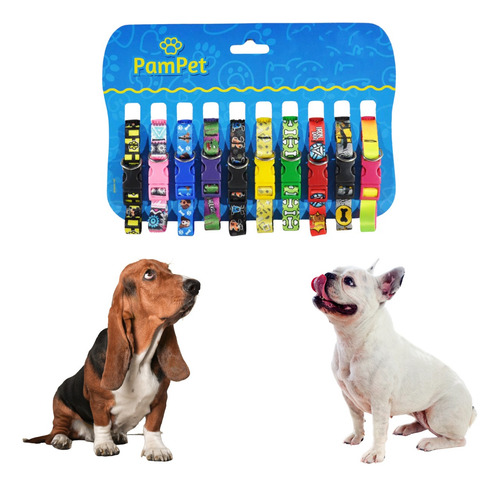 10 Coleiras Pet Com Desenho Para Pinscher Shitzu Raça Pequen
