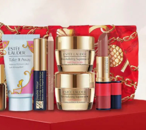 Estee Lauder 7 Productos Revitalizing Rostro, Rimel, Labial