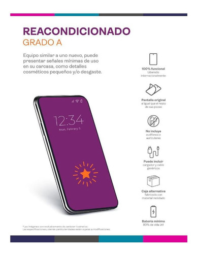 Apple Iphone 14 Plus (256gb) (esim) Morado / Liberado Morado (Reacondicionado)