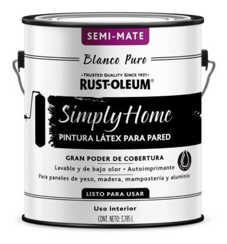 Latex Semi Mate Simply Home P/pared 4 Litros Rust Oleum | Ed