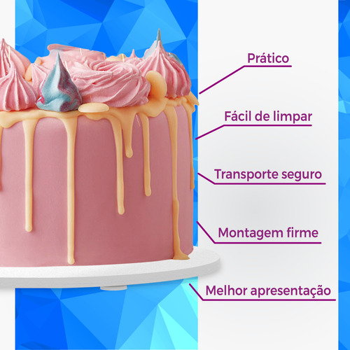 Kit C/ 2 Tabuleiros Em Mdf 6mm 15cm Bolos Tortas Confeitaria