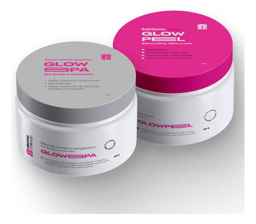 Kit Glow Spa Da Sobrancelha E Pele Argila Esfoliante Óleos