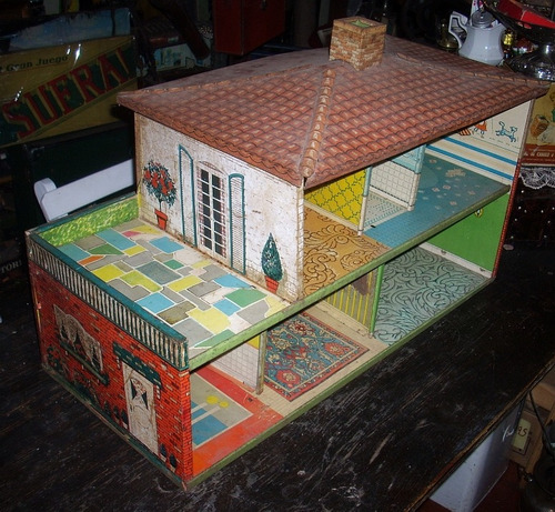 Antigua Casa Muñecas T Cohn Chapa Litografia Año 50 (3990) Rojo (Usado)