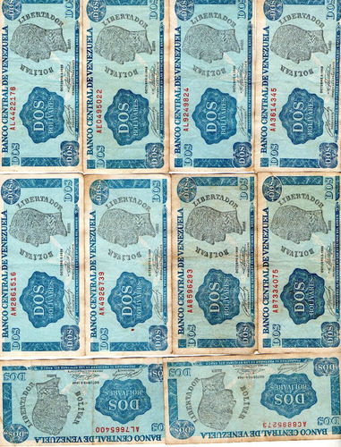 Billete 2 Bolivares Venezuela 1989 Tinoquito Lote3 X Precio