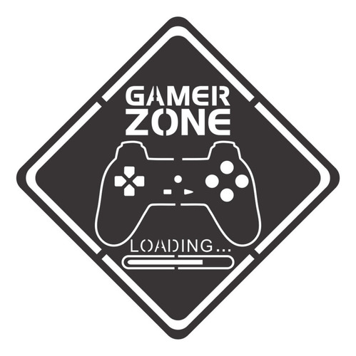 Quadro Gamer Zone Mdf Decorativo Vazado 3mm 40x40