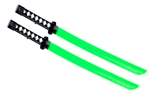 2 Espadas Luz Led Ninja Katanas Samurai Juguetes Sables Luz