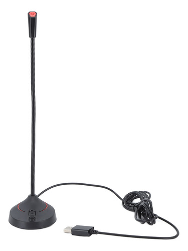 Micrófono De Escritorio Con Cable, Cuello De Cisne, Negro, 3