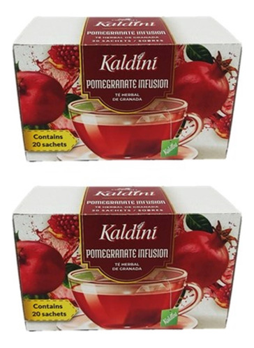 Infusión Té Herbal De Granada Kaldini 20bol  Pack 2und 