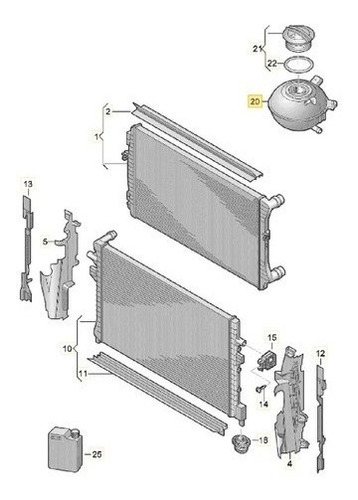Reservatorio Agua Radiador Golf 2.0 Gti 2014 2015 2016