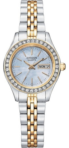 Reloj Citizen 61491 Eq0539-56y Mujer Acero Inoxidable Color de la correa Plateado Color del bisel Dorado Color del fondo Agua