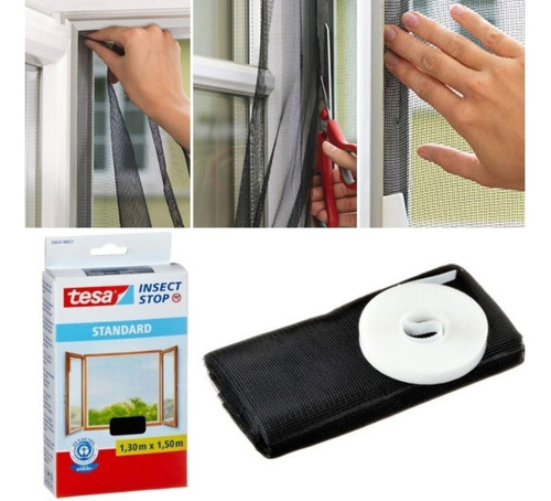 Imagen 2 de 9 de Mosquitero Ventana! Tesa Insect Stop- 1,30m X 1,50m- Negro