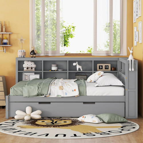 Sofá Cama De Madera De Tamaño Matrimonial Con Cama Nido De T