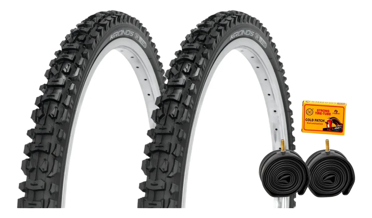Llantas Kronos Bicicleta Montaña 26 pulgadas + Cámaras + Parche