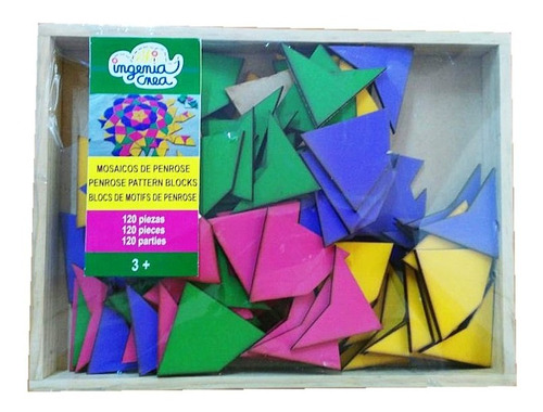 Imagen 2 de 2 de Ingeniacrea Puzzle De Madera Mosaicos De Penrose 40 Pzas