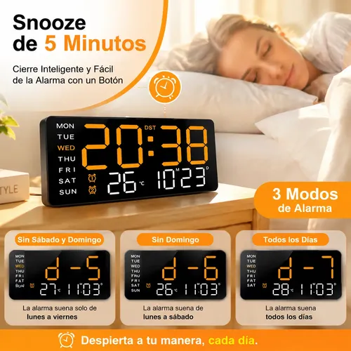 We Reloj De Pared Digital Con Alarmas Y Zx | Meses sin interés