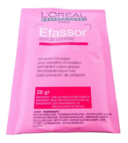 1 Sobre 28g Effassor Loreal Effacol Extracción Barrido Tinte