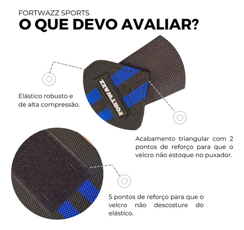 Faixa Joelho Agachamento Alta Compressão Powerlifting Lpo Cor Faixa Preta/azul