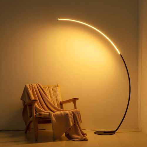 Lampara Pie Arco 67 Alto Moderna Led Negracon Cr 3 Color