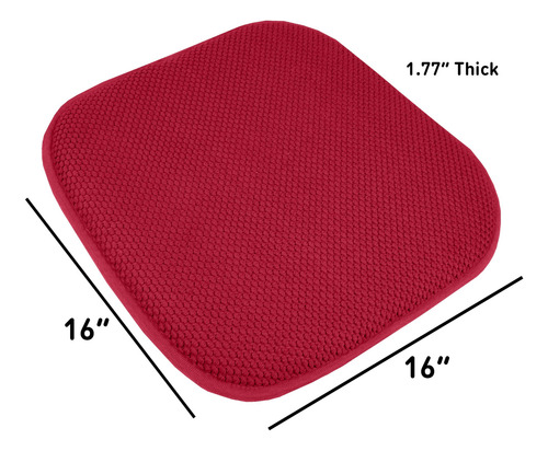 Cojines De Espuma Viscoelástica Antideslizantes 40x40 Cm Roj