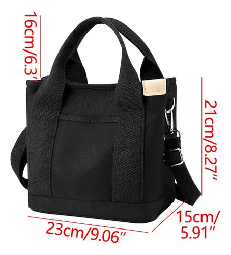 Bolso Cruzado De Lona Con Múltiples Bolsillos De
