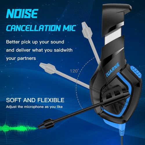 Euarne Auriculares Para Juegos Para Ps4, Xbox One, Ps5, Auri