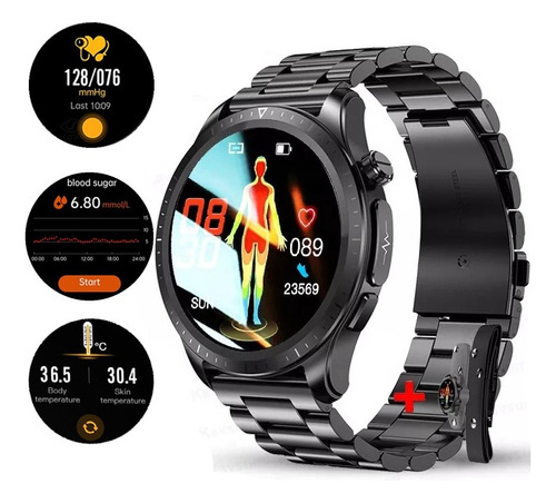 Azúcar Sangre Smartwatch Hombre Ecg Ppg + Hrv Reloj Intelige