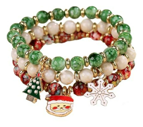 Christmas Pulseras De Cuentas Elásticas Para Mujeres Y Niñas