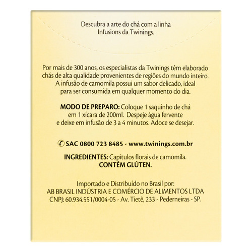 Imagem 5 de 5 de Chá Twinings camomila em sachê 10 g 10 u