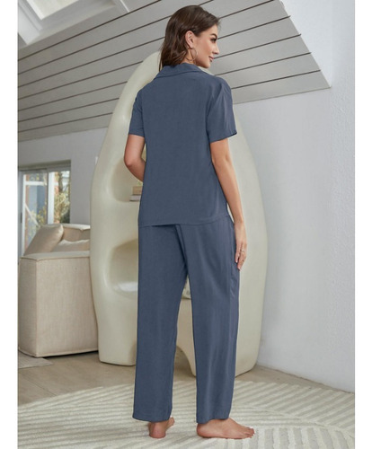 Conjunto De Pijama De Tres Piezas Tipo Cárdigan De Manga Cor