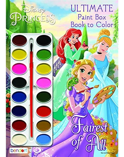 Disney Princess Cuaderno Para Colorear Con 16 Pinturas, Bend