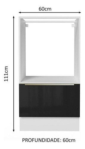Mueble Para Horno Y Microondas Madesa Lux Sin Encimera Color Blanco/Negro
