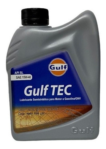 Aceite Gulf Tec 15w-40 Semi-sintético 946 Ml