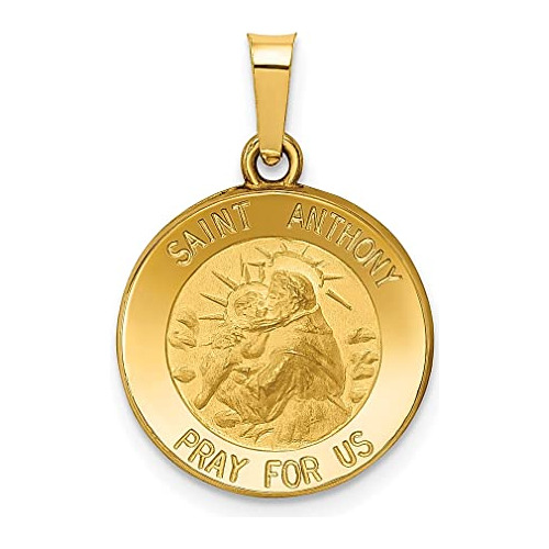 Collar Con Medalla De San Antonio De Oro Amarillo De 14 Quil
