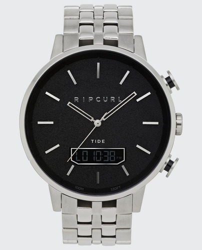 Relógio Ripcurl Detroit Tide Digital Anadigi A1146 Prata Aço
