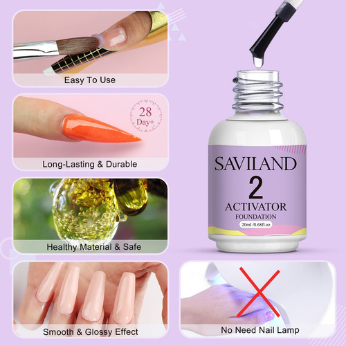 Saviland Juego De Polvo De Inmersión Líquido De 20 Ml, 11 Pi
