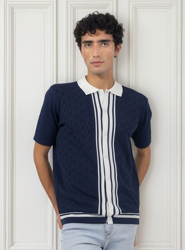 Playera Tipo Polo De Hombre Quarry Entretejida