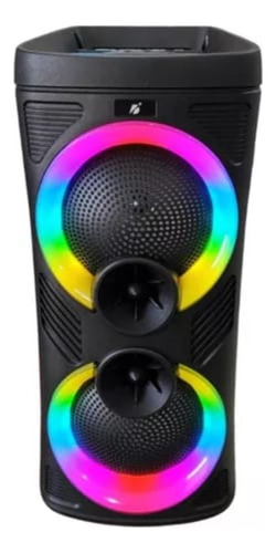Parlante Rgb Con Bluetooh Fm Micrófono Mp3 Luz Led Usb Negro