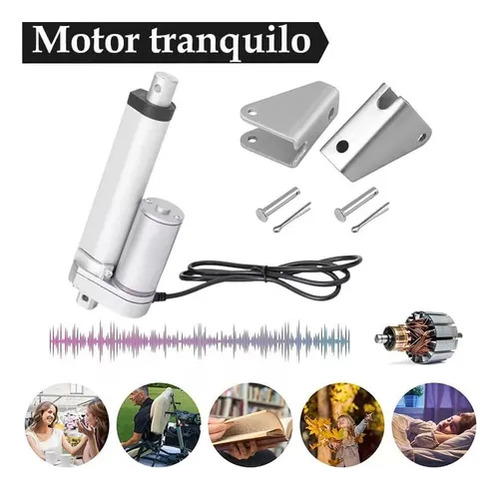 Tecneu Actuador Lineal Motor 150kg Torque 300mm 12v 3a 36w Aluminio