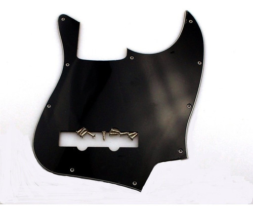 3 Capa Negro Pickguard Placa Tornillo Para Jazz Bass