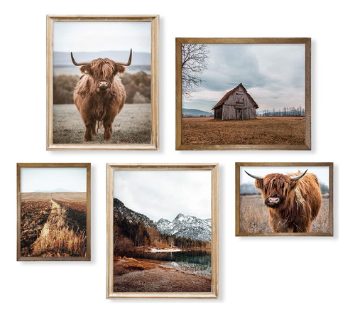 Highland Cow Fotos Arte De Pared - Southern Farm House Anima