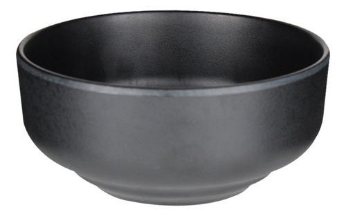 De 12 Tazones De Melamina 450 Ml 13 Cm Vencort Color Negro Tazón