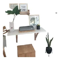 Comprar Escritorio Con Mensulas De Madera Nordico Mueble Biblioteca