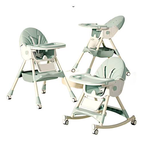 Silla Periquera Bebe 5 En 1 - Mecedora Reclinable Y Plegable Periquera Verde