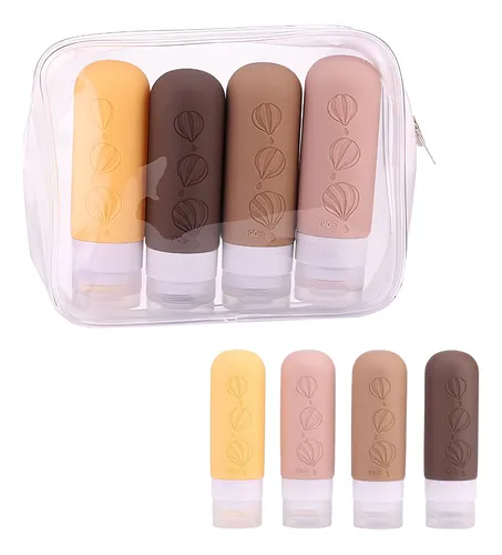 Neceser De Viaje Set De Botellas Contenedores Silicona 90 Ml