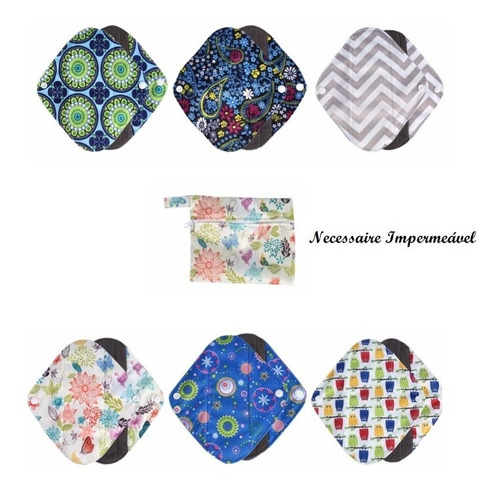 Absorvente Necessaire Impermeavel Ecologico Reutilizavel Kit