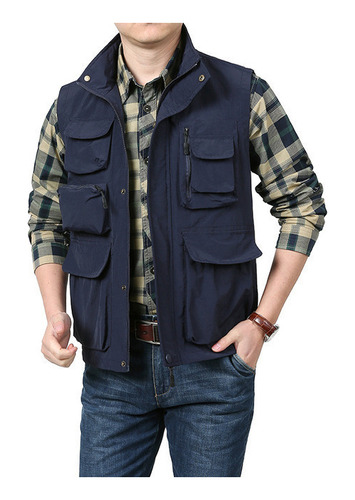 Chaqueta Interior Multibolsillos Para Hombre