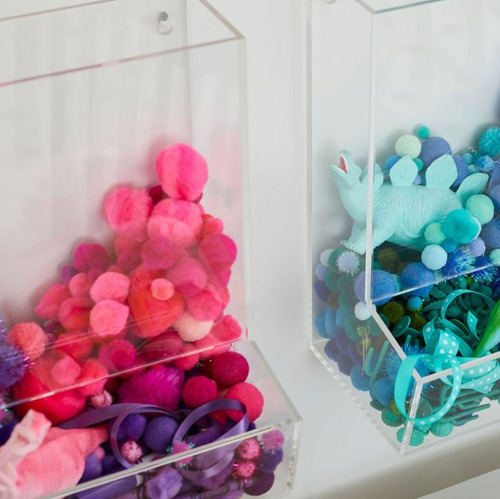 Prateleira Acrilico Dispenser Para Quarto Infantil Cor Cristal