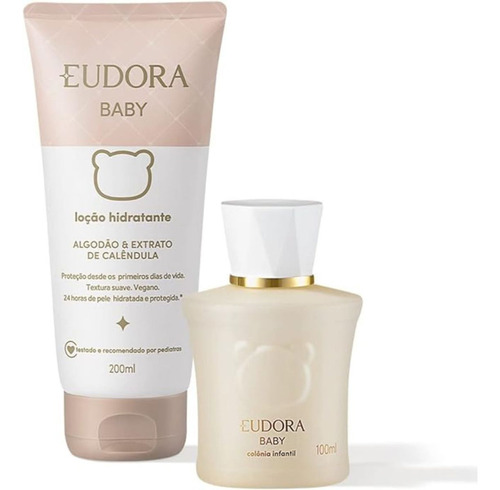 Loção Hidratante 200ml + Colônia 100ml - Bebê - Eudora Baby