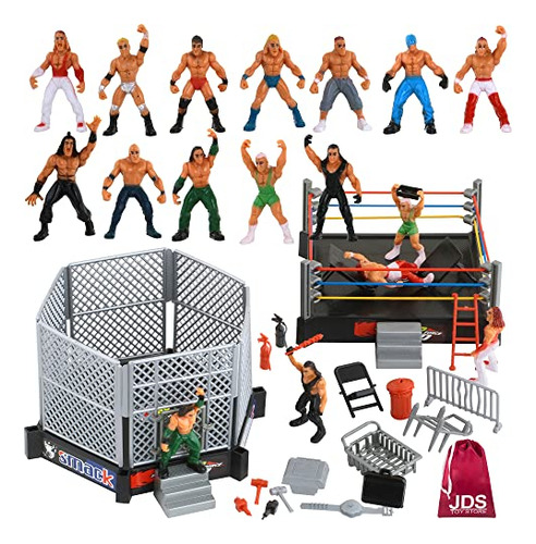 Jds Toy Store 32-piece Mini Wrestling Playset Con Wvfmx